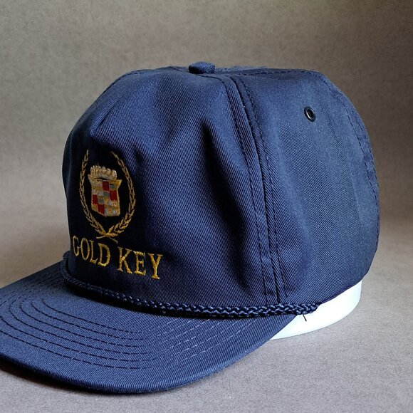 VINTAGE Cadillac Emblem: Gold Key USED Hat (Blue, Strapback, Automobile, Promo) - Picture 2 of 8